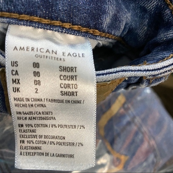 American Eagle Super Hi-Rise Distressed Jegging Skinny Raw Hem Jeans - Picture 3 of 13